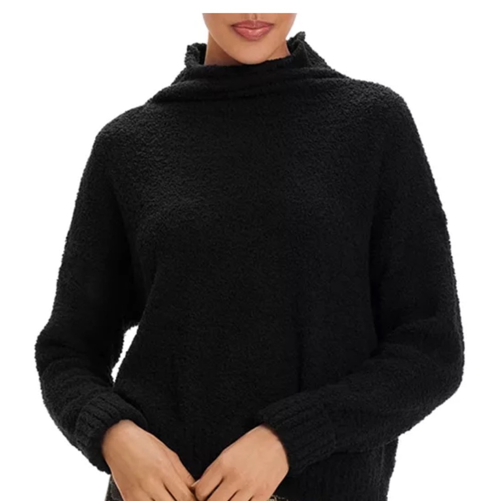 Black, M, UGG®, Sage Fluffy Knit Sweater, Cowl Neck Pullover
